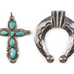 Appraisal: Horace Iule Zuni - Silver Naja and Cross Pendant lot