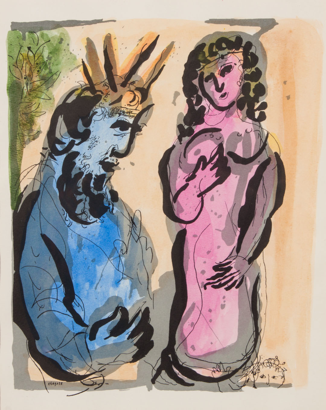 Appraisal: Marc Chagall Moses and Zipporah color lithograph Russian French -