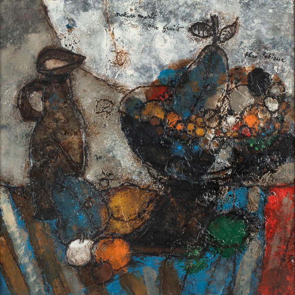 Appraisal: THEO TOBIASSE - NATURE MORTE AUX FRUITS oil on canvas