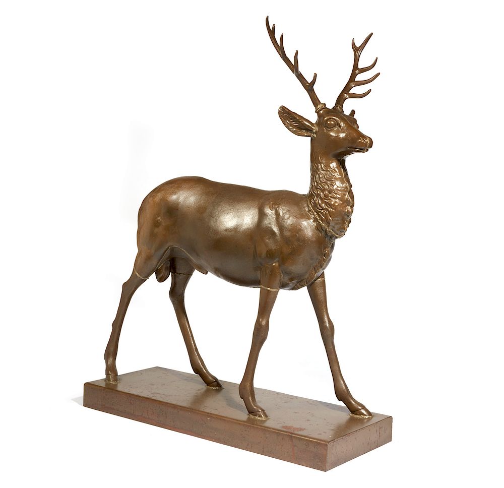 Appraisal: J W Fiske Deer J W Fiske cast iron standing