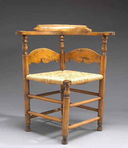 Appraisal: A Queen Anne maple corner chair New England first half