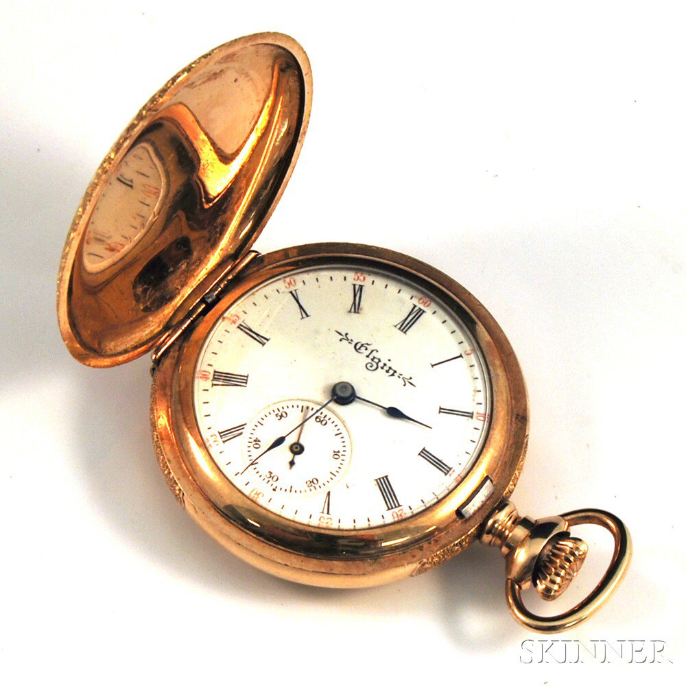 Appraisal: Lady's Gold-filled Elgin Hunting Case Pocket Watch with Roman numeral