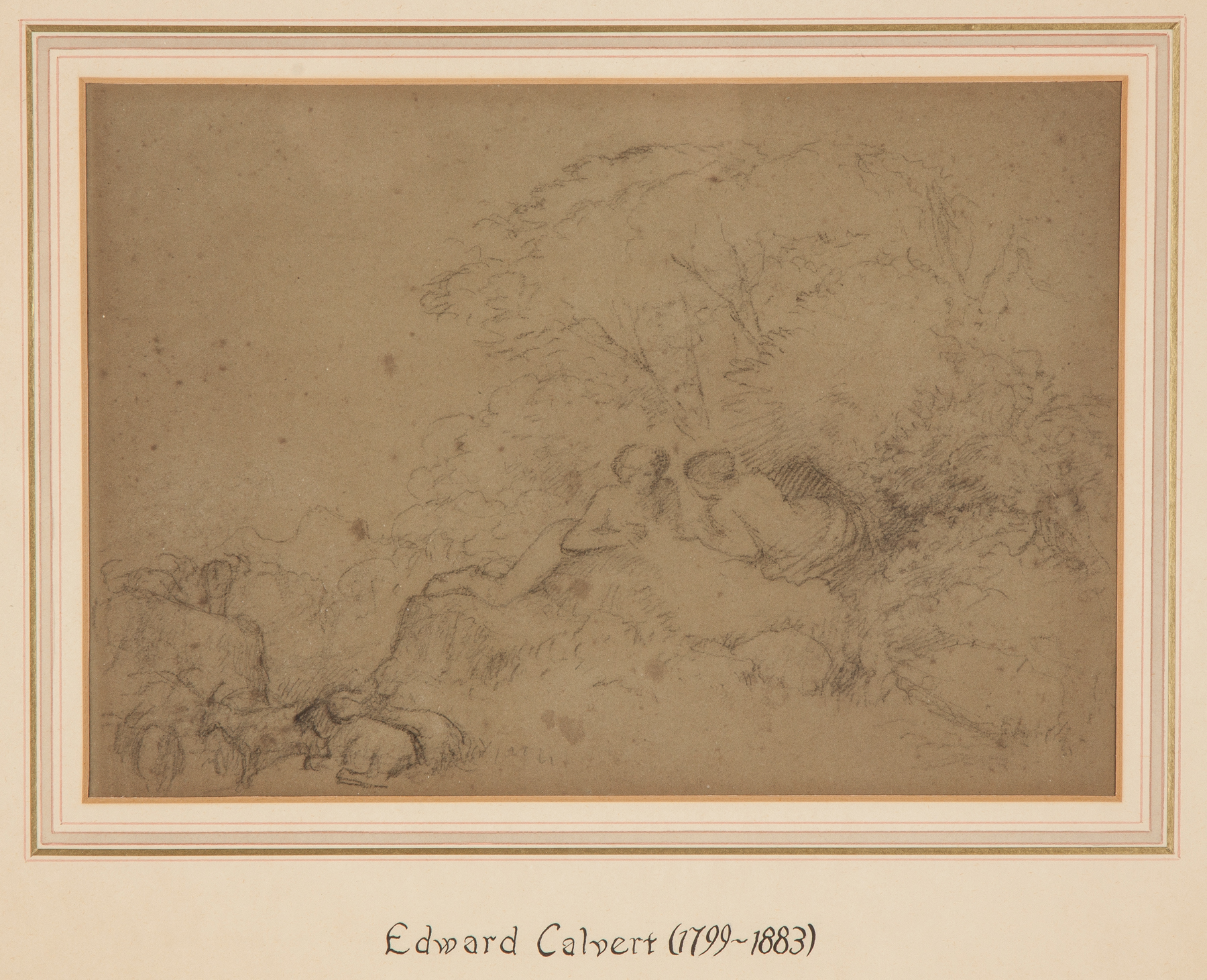 Appraisal: Attr to Edward Calvert - Two Reclining Figures Drawing