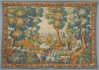 Appraisal: French Aubusson Style Tapestry th c depicting birds in a