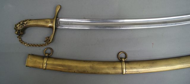 Appraisal: A British Band sword inch curved blade with cast brass