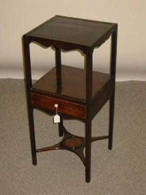 Appraisal: A MAHOGANY WASHSTAND c of square form moulded edged top