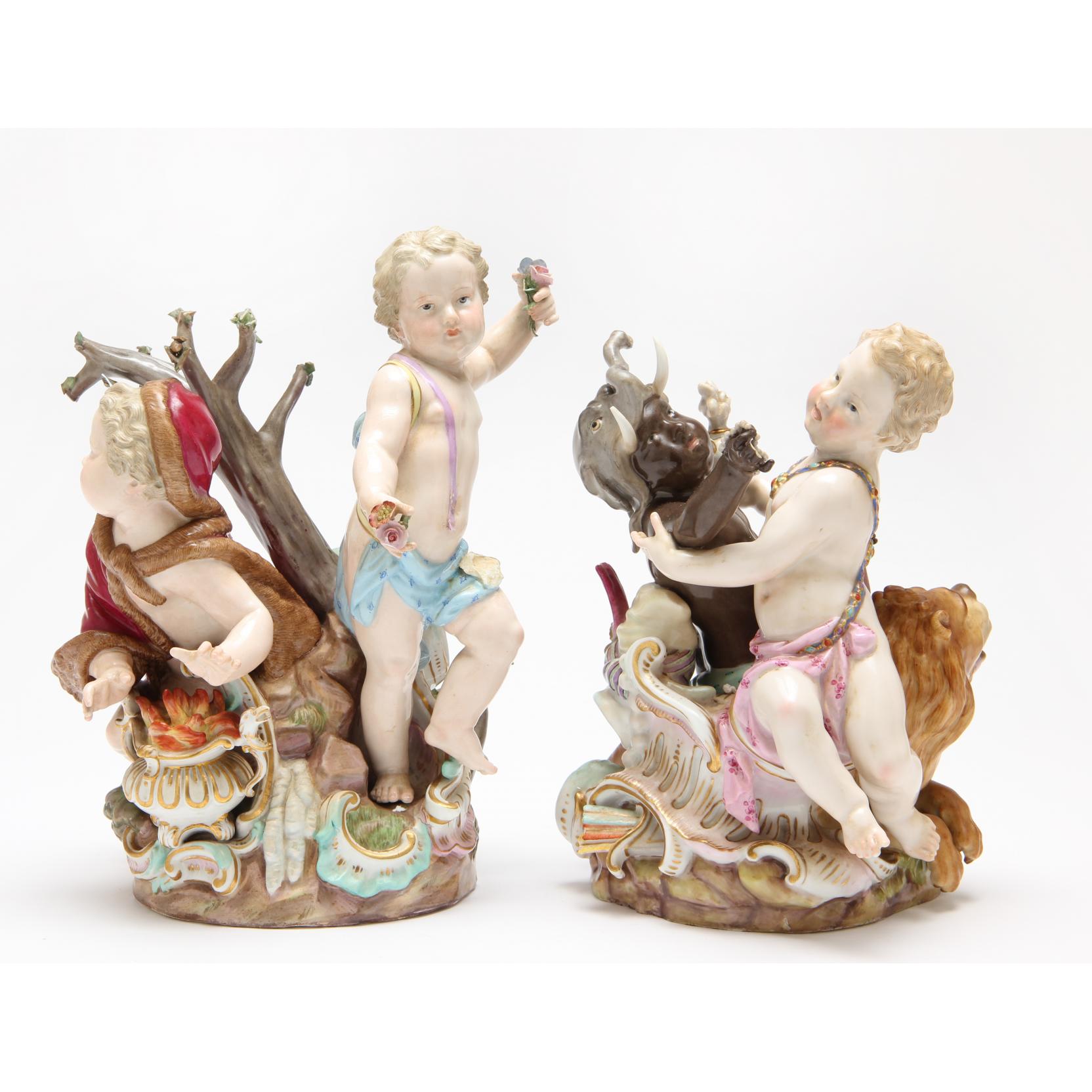 Appraisal: Two Meissen Porcelain Figurines late th-early th century the first