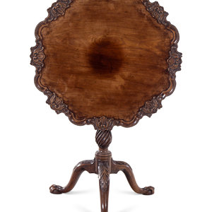 Appraisal: A George III Carved Mahogany Tilt-Top Table Circa Height x