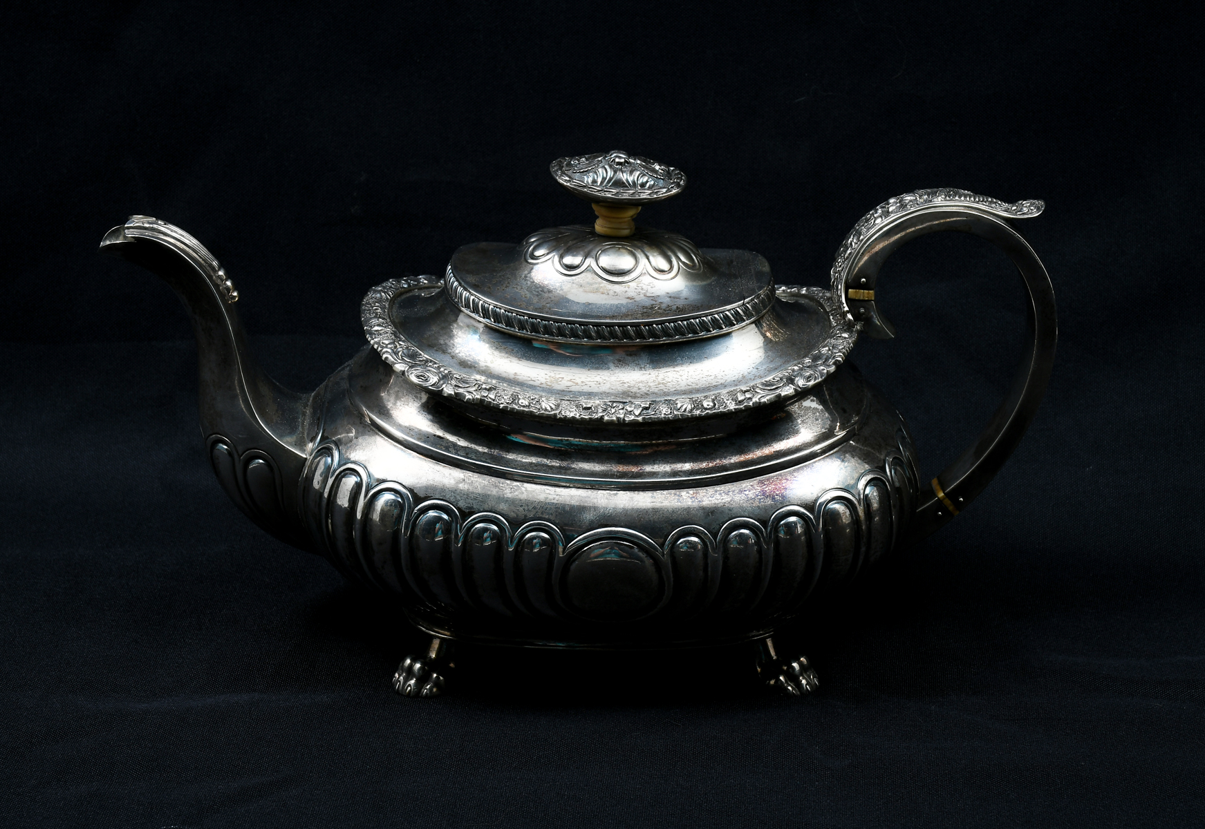 Appraisal: CIRCA ENGLISH STERLING SILVER TEAPOT Approx Troy ounces English Teapot