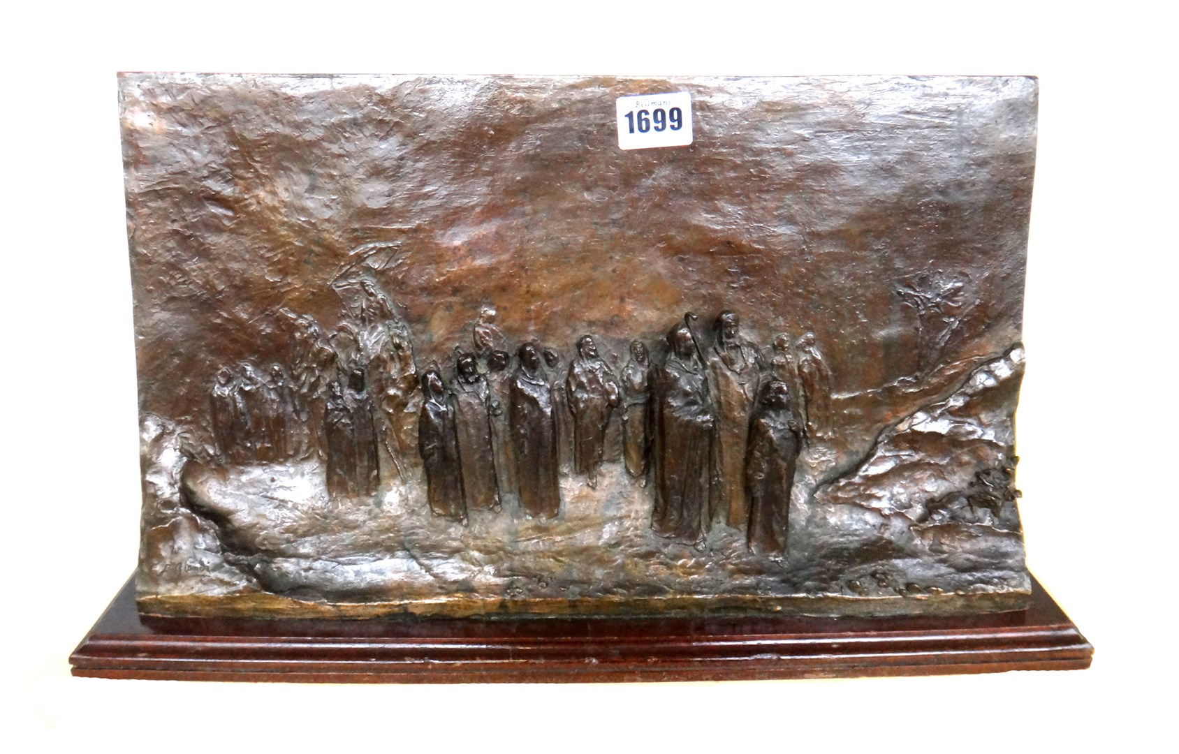 Appraisal: An Italian bronze cast relief plaque of the Holy Family