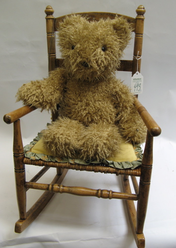 Appraisal: GROUP OF FOUR TEDDY BEARS AND CHAIRS Including bears and