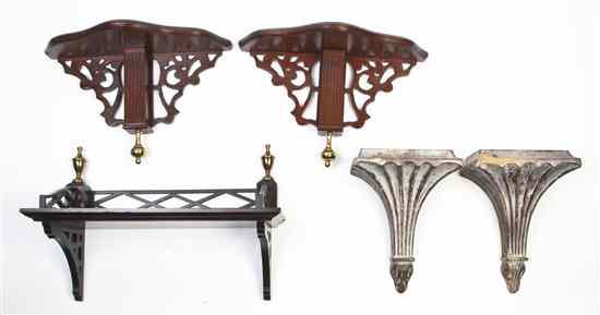 Appraisal: Two Pairs of Wall Brackets including a Chippendale style pair