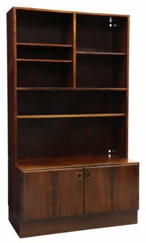 Appraisal: Danish mid-century modern rosewood bookcase manufactured by Omann Jun c