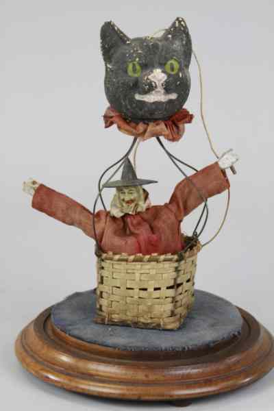 Appraisal: BLACK CAT HOT AIR BALLOON CARRYING WITCH Germany black cat