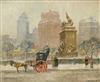 Appraisal: GUY C WIGGINS Winter Along Central Park Oil on canvas