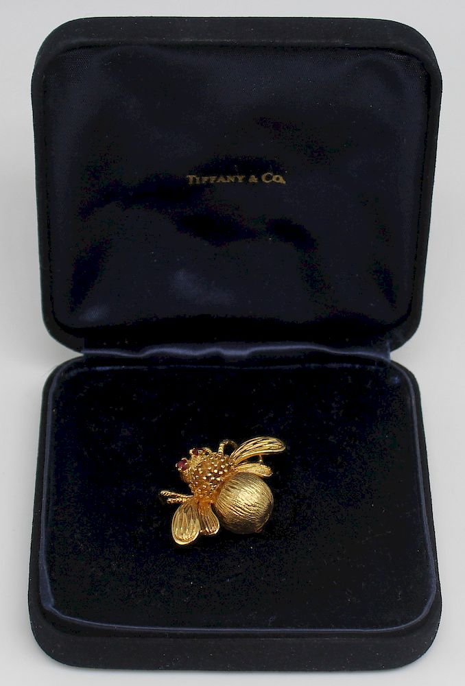 Appraisal: JEWELRY Tiffany Co kt Gold and Ruby Bee Brooch Tiffany