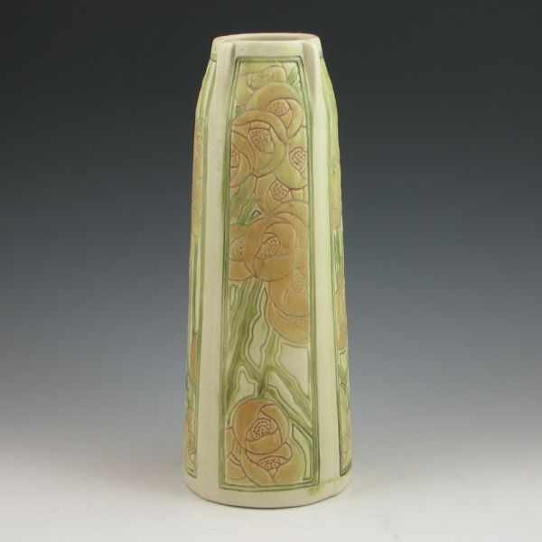 Appraisal: Weller Roma vase with Arts Crafts motif and form Unmarked