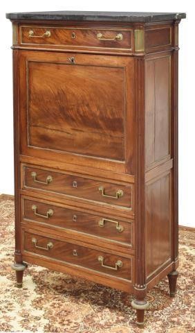 Appraisal: French Louis XVI style mahogany secretaire a abbatant th c