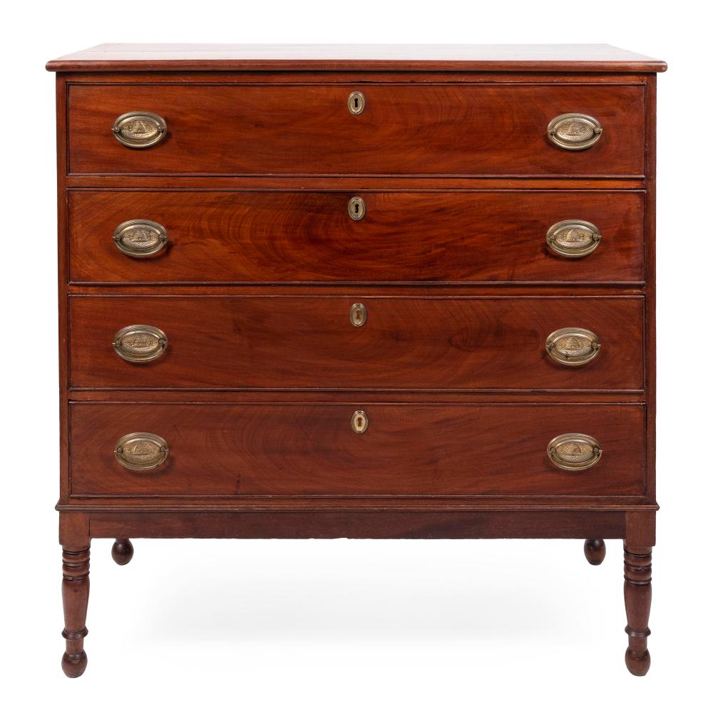 Appraisal: SHERATON FOUR-DRAWER CHEST EARLY TH CENTURY HEIGHT WIDTH DEPTH SHERATON