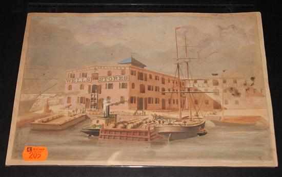 Appraisal: Baltimore Landmark Artist unidentified ''View of Wells Stores U S