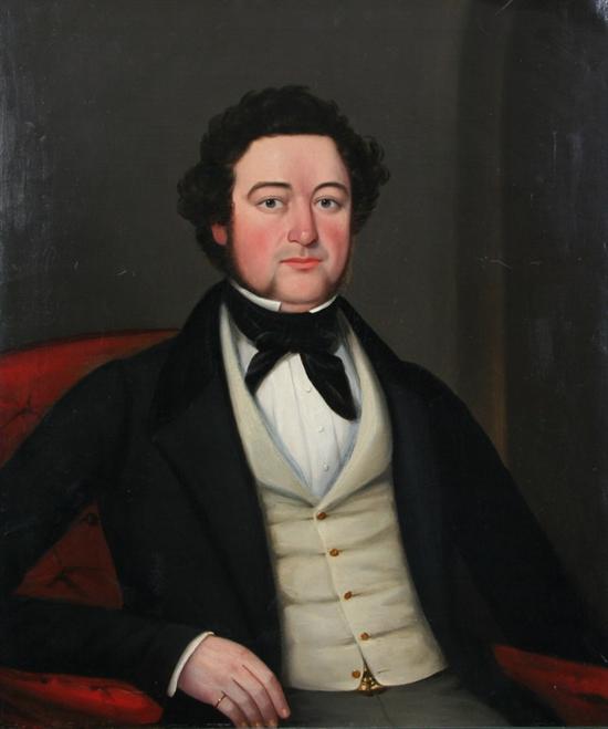 Appraisal: AMERICAN SCHOOL th century PORTRAIT OF A GENTLEMAN IN WHITE