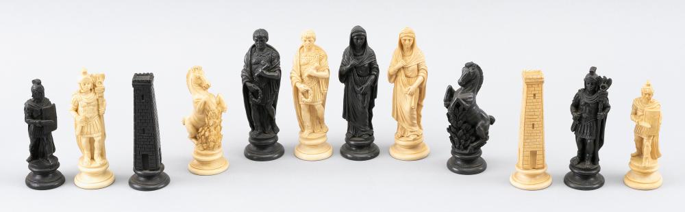 Appraisal: SET OF MOLDED RESIN CHESS PIECES MID- TH CENTURY PIECE