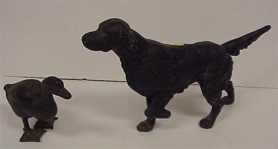 Appraisal: Early th C cast iron dog pointer h x l