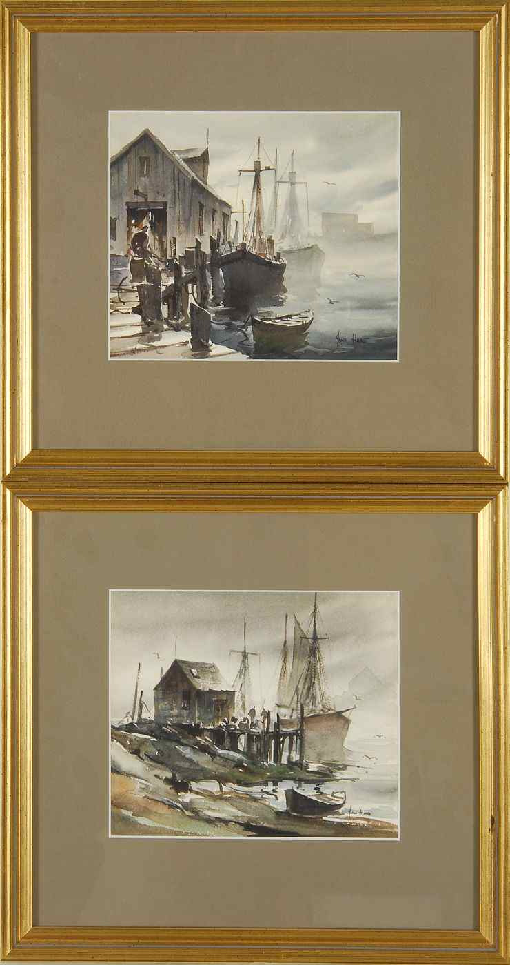 Appraisal: JOHN CUTHBERT HAREAmerican - Two coastal scenes Both signed lower