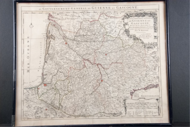 Appraisal: Guillaume de L'isle Hand Colored Map of France Le Gouvernement