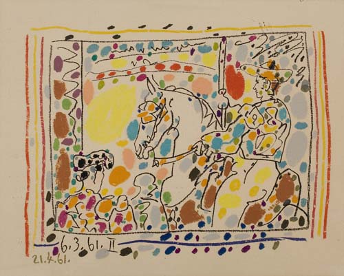 Appraisal: PABLO PICASSO Picador II Color lithograph x mm x inches