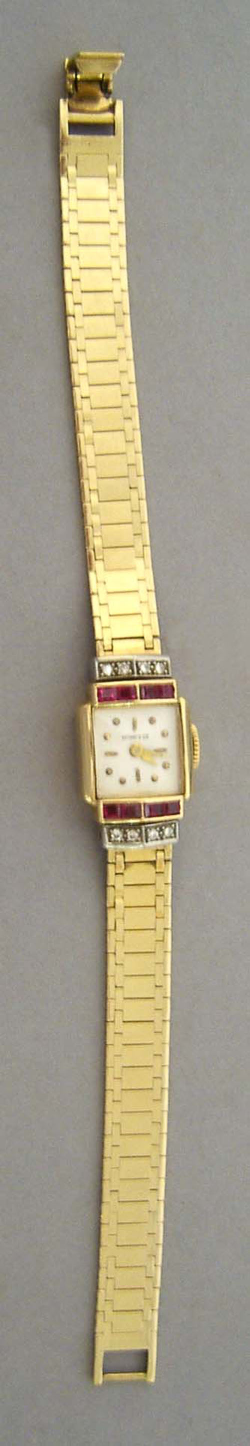 Appraisal: Hamilton K gold ladies wristwatch made for Tiffany Co with