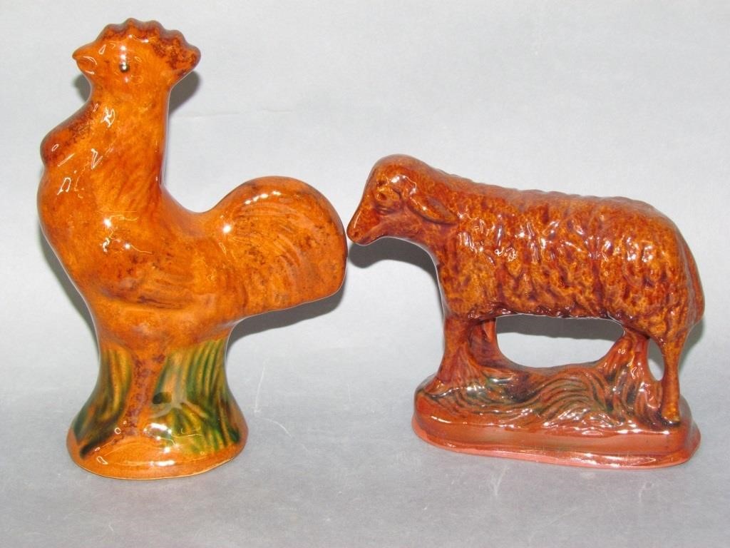 Appraisal: NED FOLTZ REDWARE ANIMALSrooster signed and dated tall no damage