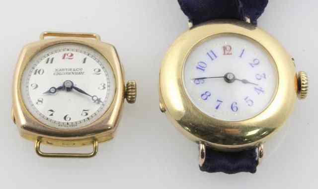 Appraisal: A ct gold cased wristwatch the silvered dial with Arabic