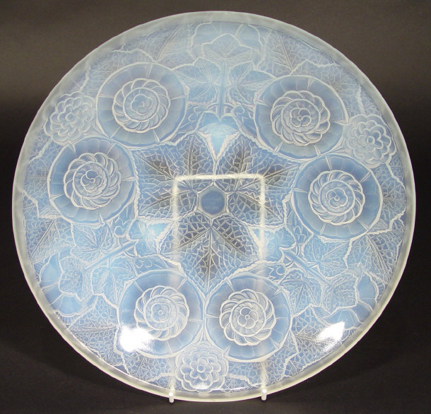 Appraisal: Art Deco opalescent glass bowl moulded with stylised flower heads