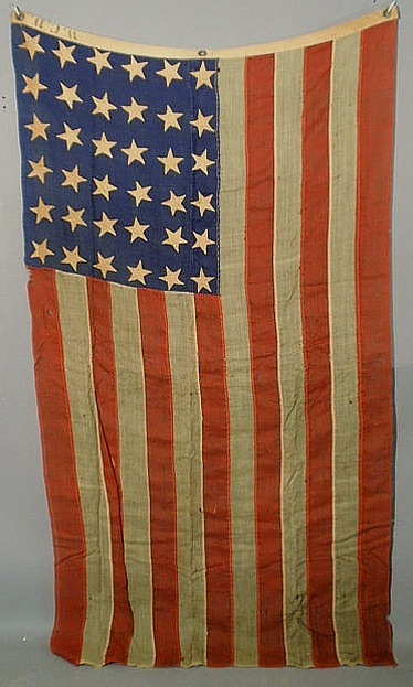 Appraisal: U S thirty-star flag - with six added stars Wisconsin