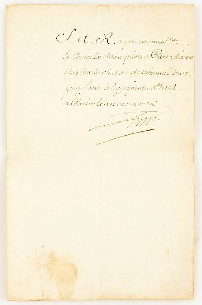 Appraisal: LAW JOHN - Document Signed Law p folio Paris March