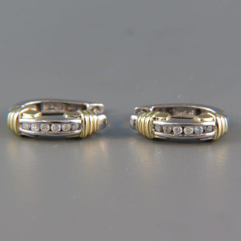 Appraisal: Diamond Earrings huggie style each with diamonds totaling carat in