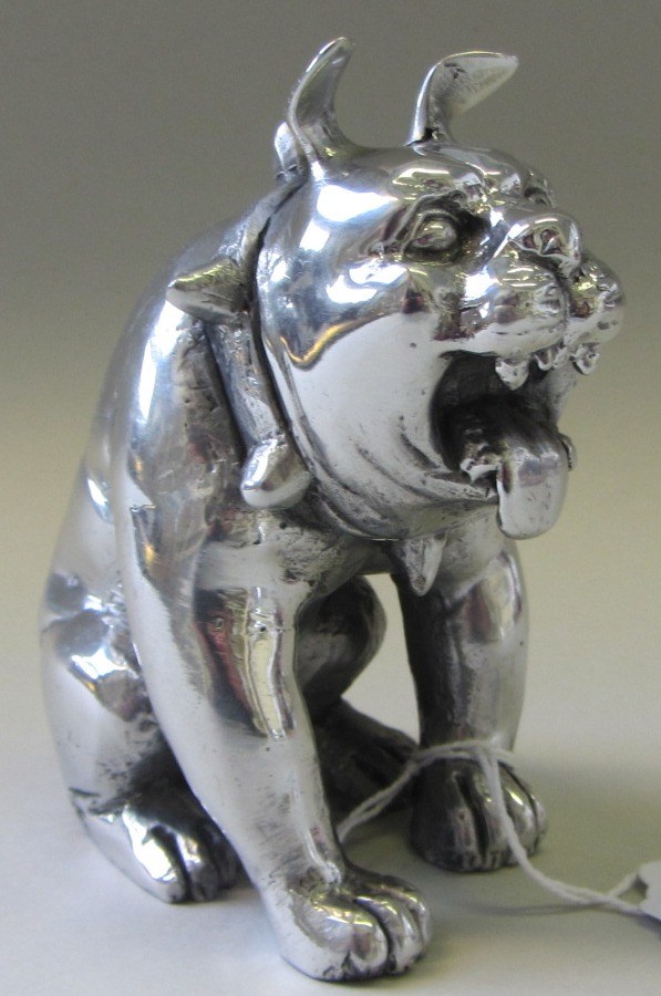 Appraisal: Christian Maas b 'Nano Sarco' aluminium bulldog in seated pose