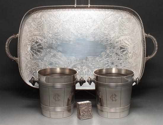 Appraisal: Pair of German silver-plated wine coolers ''Art Krupp Bergdorff ''