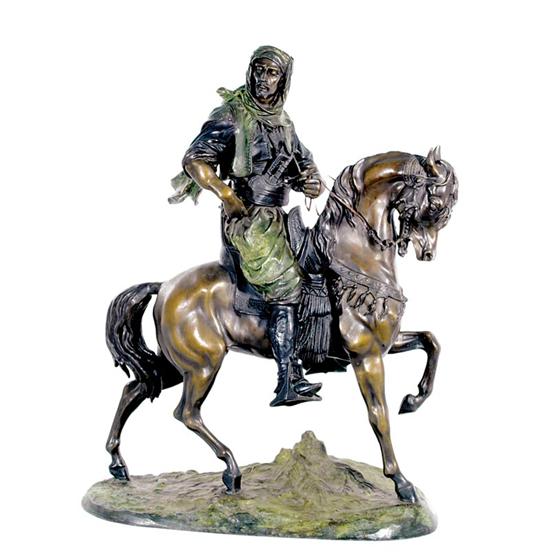 Appraisal: Antoine Louis Barye after French - ARAB ON HORSEBACK bronze