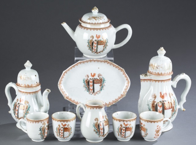 Appraisal: Armorial Partial Tea Coffee and Chocolate Service Mid- th c