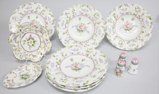 Appraisal: Group of Floral Vintage comprising dinner plates a reticulated fruit