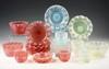 Appraisal: PCS RIBBON GLASS - Free-Blown Ribbon Glass Dessert Pieces ca