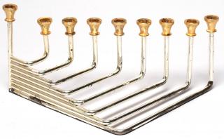 Appraisal: Mid Having eight candle arms and one shamash holder plated