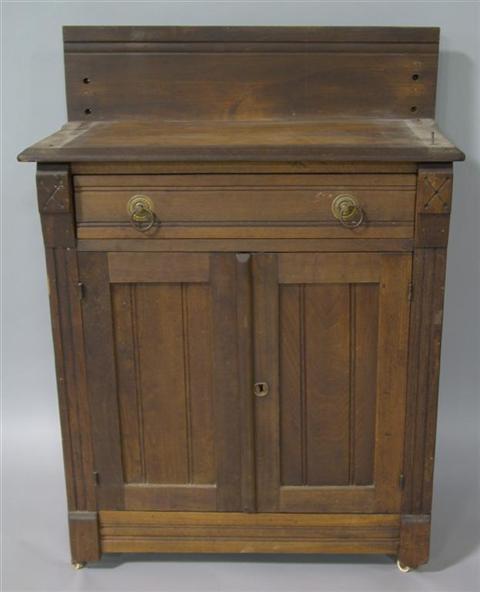 Appraisal: AMERICAN VICTORIAN SMALL WASH STAND CABINET h w d in