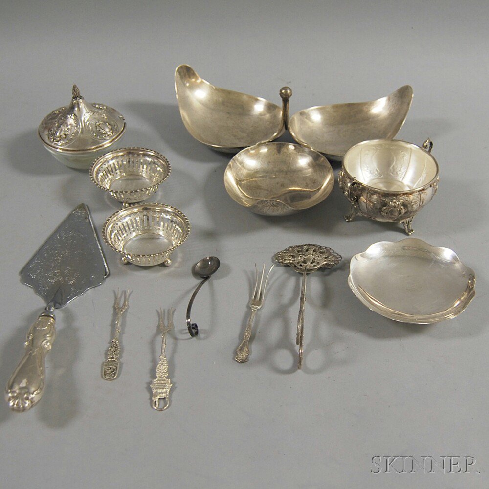 Appraisal: Assorted Group of Sterling Silver Tableware and Flatware a tripartite