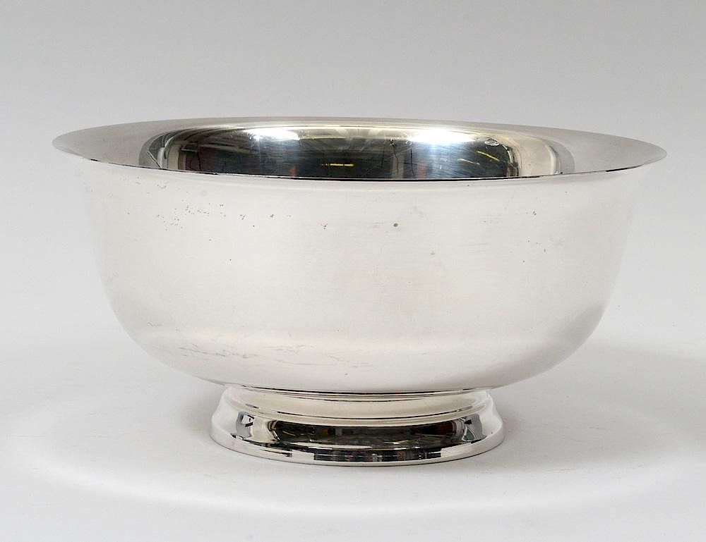 Appraisal: STERLING SILVER PAUL REVERE BOWL American Maker Boardman Diameter oz