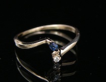 Appraisal: A Delicate Ladies' Sapphire And Diamond Ring A delicate ladies'