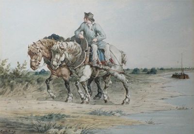 Appraisal: Emile Jolly French late th century Equestrian scenes A set