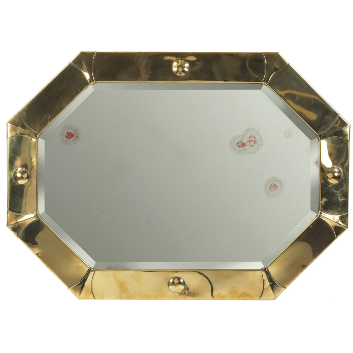 Appraisal: Arts and Crafts period mirror highly polished mirror with circular